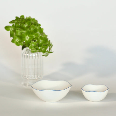 Blue-White Bowl (Medium) by Hiromi Daido