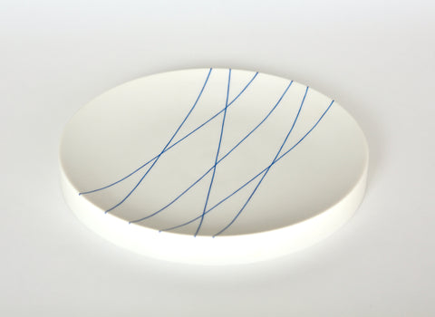 Blue x White Elevated Dish by Hiromi Daido