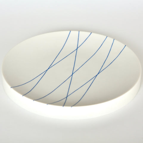 Blue x White Elevated Dish by Hiromi Daido
