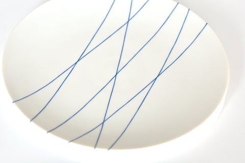 Blue x White Elevated Dish by Hiromi Daido