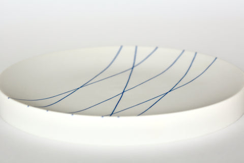 Blue x White Elevated Dish by Hiromi Daido