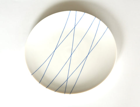 Blue x White Elevated Dish by Hiromi Daido