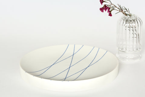 Blue x White Elevated Dish by Hiromi Daido