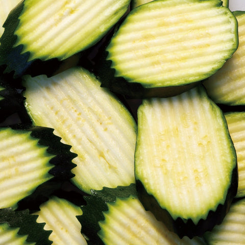 Cucumbers cut using crinkle blade with La Mandoline Michel BRAS Kitchenware by KAI