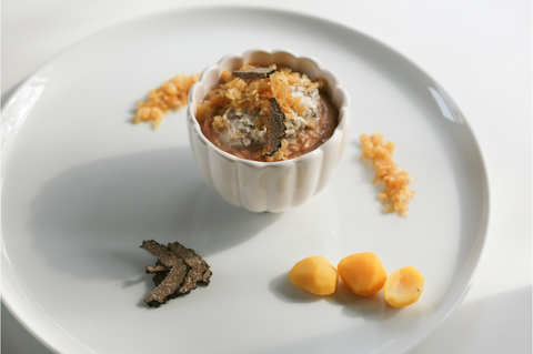 [Michel Bras Recipe] Thanksgiving special 2 – CREAMY CHESTNUT SOUP WITH TRUFFLE CREAM AND GRATED CHESTNUTS